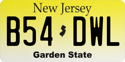 NJ license plate B54DWL