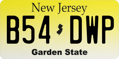 NJ license plate B54DWP