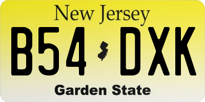 NJ license plate B54DXK