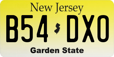 NJ license plate B54DXO