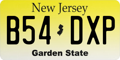 NJ license plate B54DXP