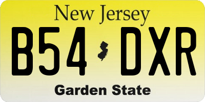 NJ license plate B54DXR