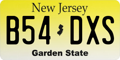NJ license plate B54DXS