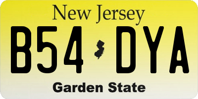 NJ license plate B54DYA