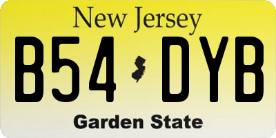 NJ license plate B54DYB