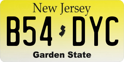 NJ license plate B54DYC