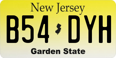 NJ license plate B54DYH