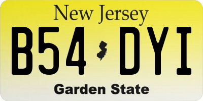 NJ license plate B54DYI