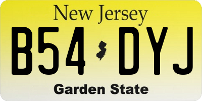 NJ license plate B54DYJ