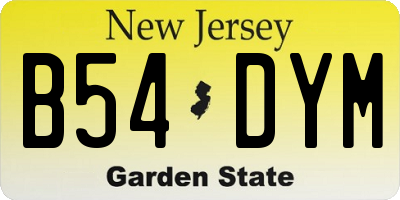NJ license plate B54DYM