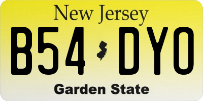 NJ license plate B54DYO