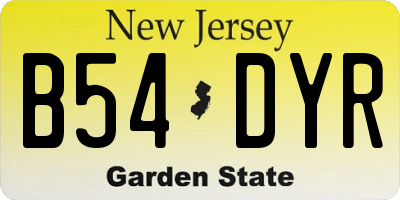 NJ license plate B54DYR