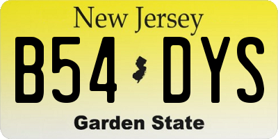 NJ license plate B54DYS