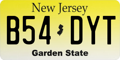 NJ license plate B54DYT