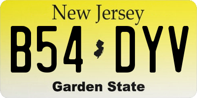 NJ license plate B54DYV