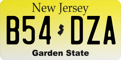 NJ license plate B54DZA