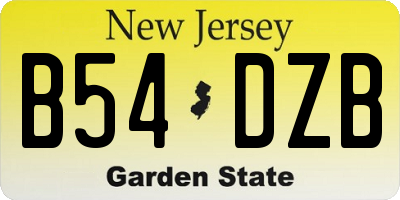 NJ license plate B54DZB