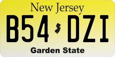 NJ license plate B54DZI