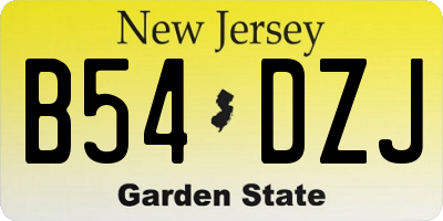 NJ license plate B54DZJ