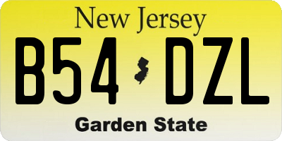 NJ license plate B54DZL