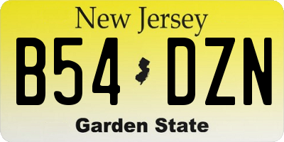 NJ license plate B54DZN