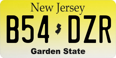 NJ license plate B54DZR
