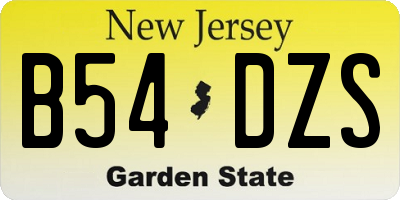 NJ license plate B54DZS