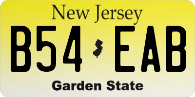 NJ license plate B54EAB