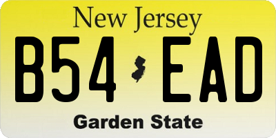NJ license plate B54EAD