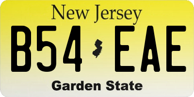 NJ license plate B54EAE