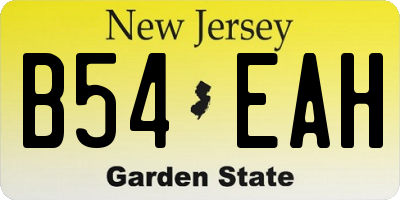 NJ license plate B54EAH