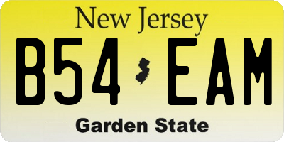 NJ license plate B54EAM