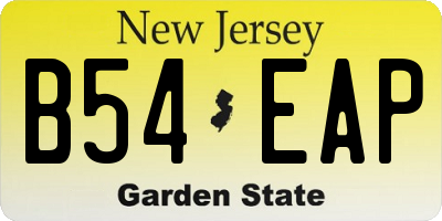NJ license plate B54EAP