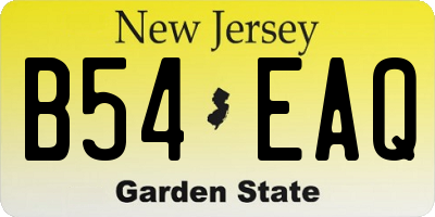 NJ license plate B54EAQ