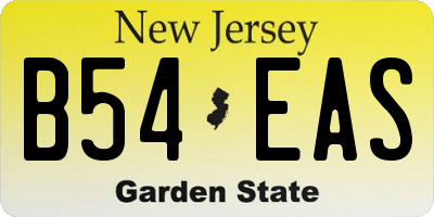 NJ license plate B54EAS