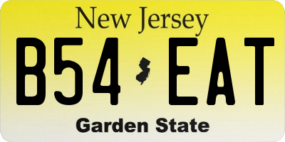 NJ license plate B54EAT