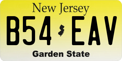 NJ license plate B54EAV