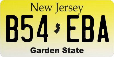 NJ license plate B54EBA