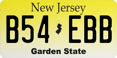 NJ license plate B54EBB