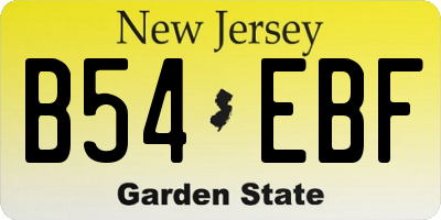 NJ license plate B54EBF