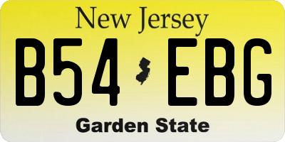 NJ license plate B54EBG