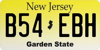 NJ license plate B54EBH