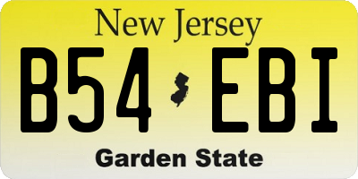 NJ license plate B54EBI