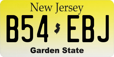 NJ license plate B54EBJ