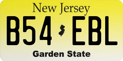 NJ license plate B54EBL