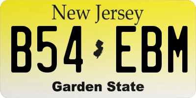 NJ license plate B54EBM