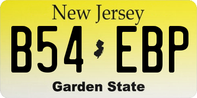 NJ license plate B54EBP
