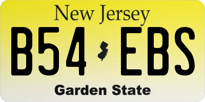 NJ license plate B54EBS