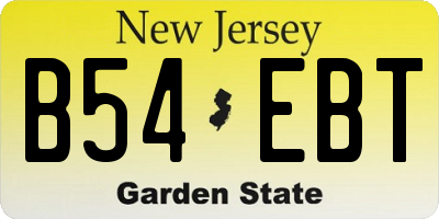 NJ license plate B54EBT