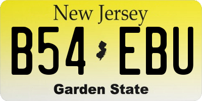 NJ license plate B54EBU